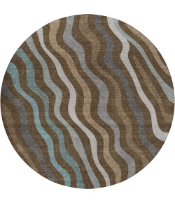 Dalyn Kenner Brown KN4 8ft. x 8ft. Round Rug