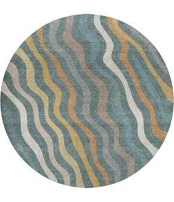 Dalyn Kenner Teal KN4 8ft. x 8ft. Round Rug