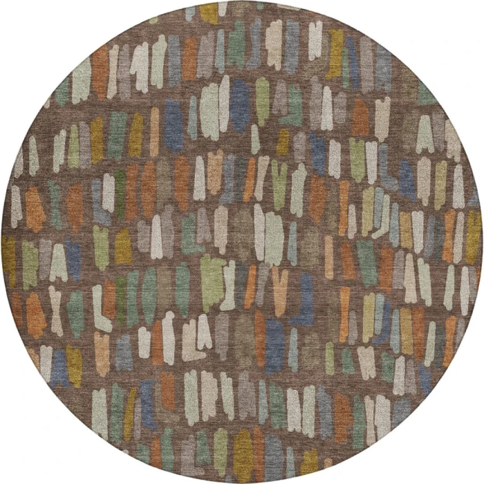 Dalyn Kenner Brown KN5 8ft. x 8ft. Round Rug