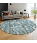 Dalyn Kenner Teal KN5 8ft. x 8ft. Round Rug