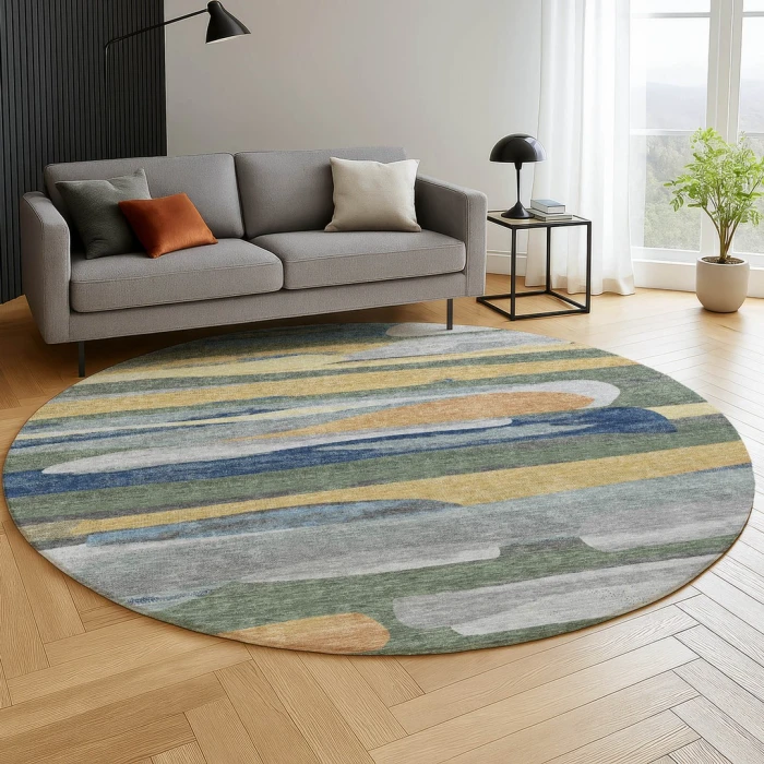 Dalyn Kenner Green KN7 8ft. x 8ft. Round Rug