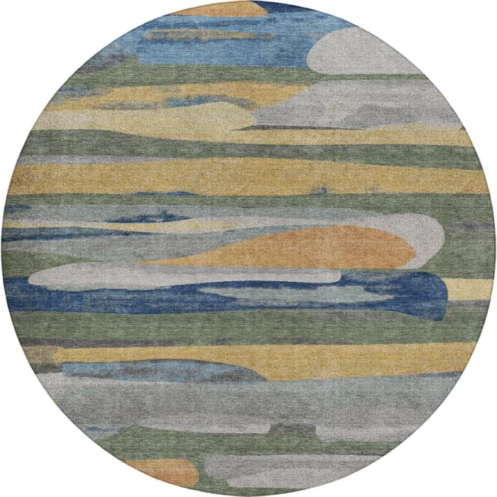 Dalyn Kenner Green KN7 8ft. x 8ft. Round Rug