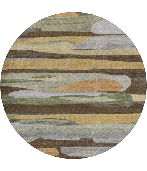 Dalyn Kenner Brown KN7 8ft. x 8ft. Round Rug