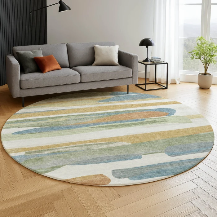 Dalyn Kenner Ivory KN7 8ft. x 8ft. Round Rug