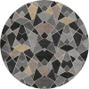 Dalyn Kenner Black KN8 8ft. x 8ft. Round Rug