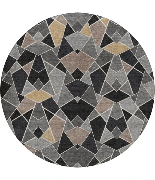 Dalyn Kenner Black KN8 8ft. x 8ft. Round Rug