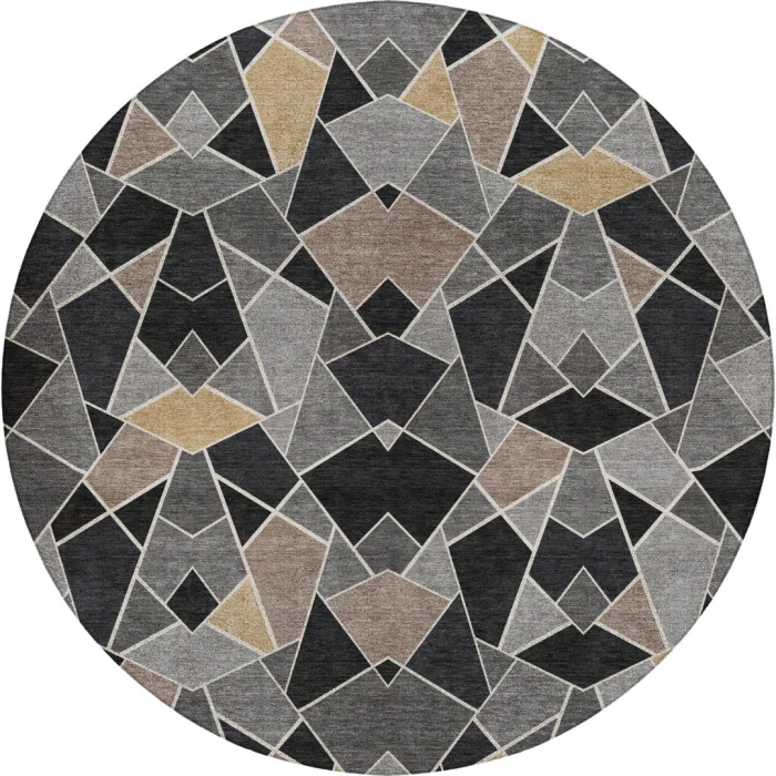 Dalyn Kenner Black KN8 8ft. x 8ft. Round Rug
