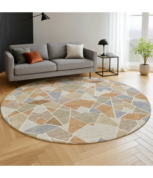 Dalyn Kenner Orange KN8 8ft. x 8ft. Round Rug
