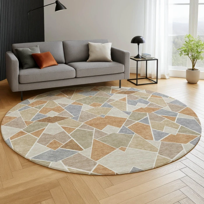 Dalyn Kenner Orange KN8 8ft. x 8ft. Round Rug