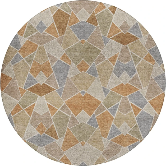 Dalyn Kenner Orange KN8 8ft. x 8ft. Round Rug