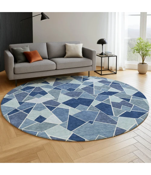 Dalyn Kenner Blue KN8 8ft. x 8ft. Round Rug
