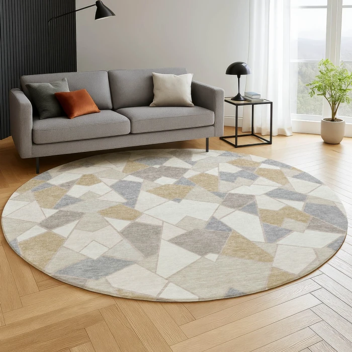Dalyn Kenner Ivory KN8 8ft. x 8ft. Round Rug