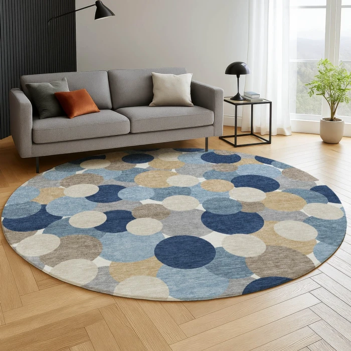 Dalyn Kenner Blue KN9 8ft. x 8ft. Round Rug