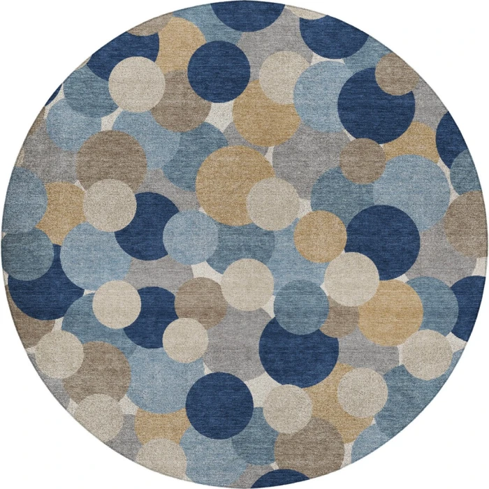 Dalyn Kenner Blue KN9 8ft. x 8ft. Round Rug