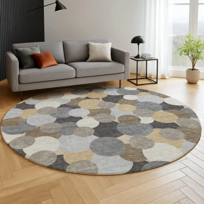 Dalyn Kenner Gray KN9 8ft. x 8ft. Round Rug