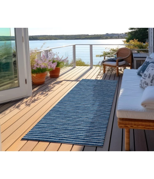 Dalyn Indoor/Outdoor Laidley LA1 Navy Washable 2'3" x 12' Rug
