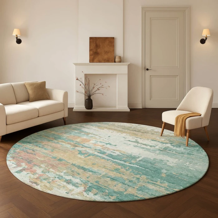 Dalyn Lumara Blue LM1 8ft. x 8ft. Round Rug
