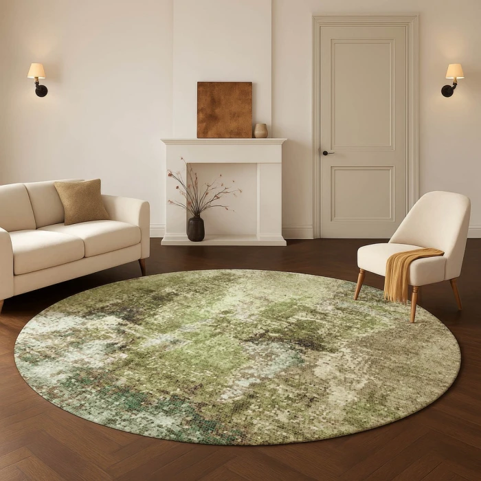 Dalyn Lumara Green LM2 8ft. x 8ft. Round Rug