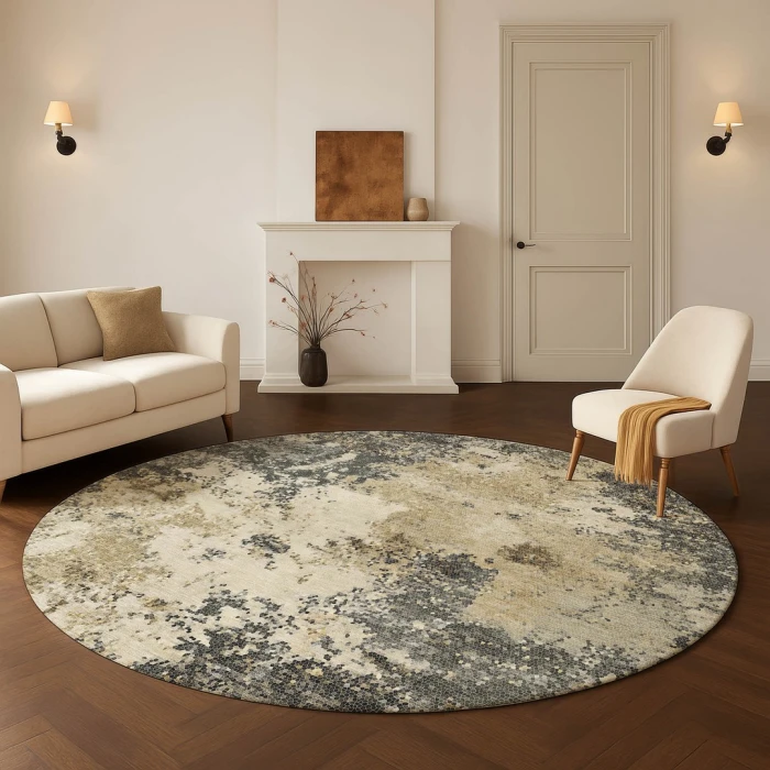 Dalyn Lumara Gray LM4 8ft. x 8ft. Round Rug