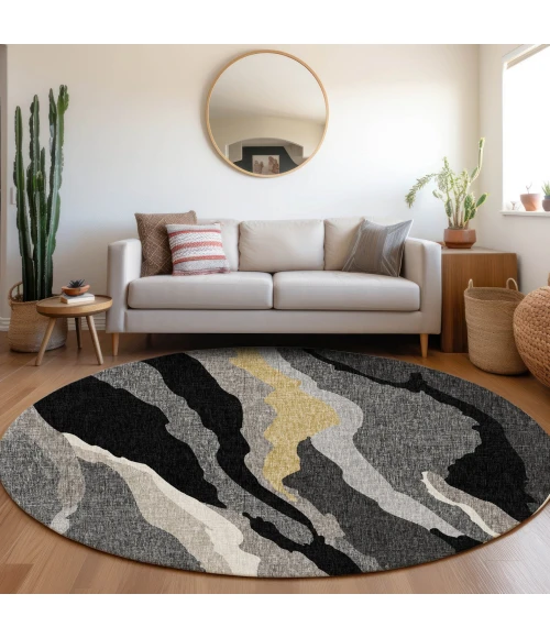 Dalyn Lorenzo Black LN4 8ft. x 8ft. Rug