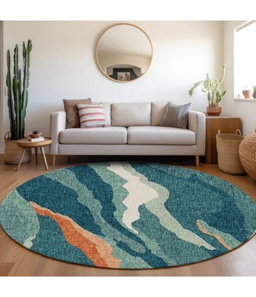 Dalyn Lorenzo Teal LN4 8ft. x 8ft. Rug