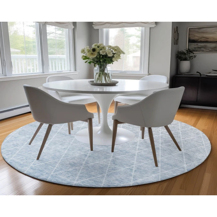 Dalyn Luxury Washable Lazio LZ2 Blue 8' x 8' Round Rug