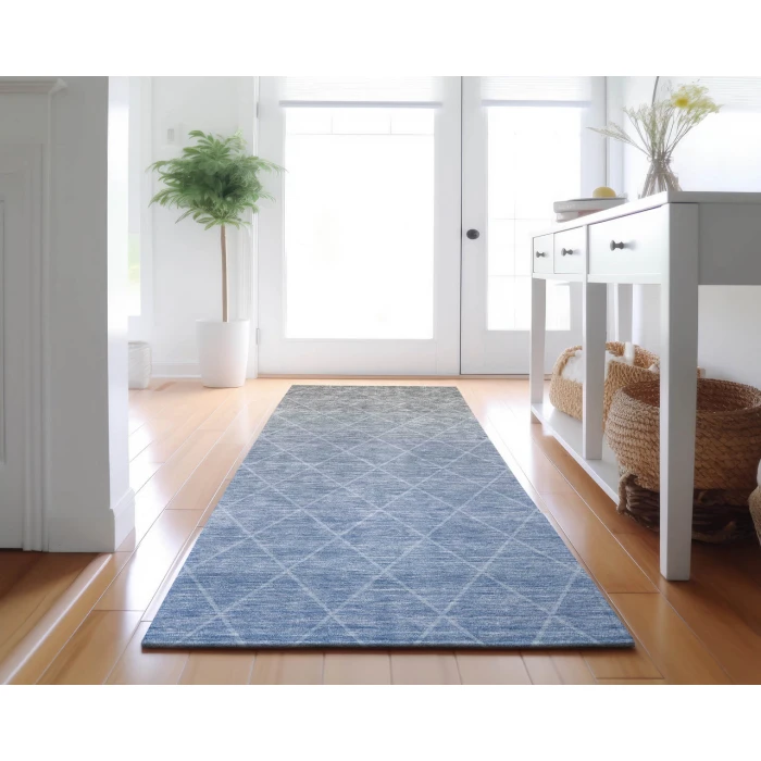 Dalyn Luxury Washable Lazio LZ2 Blue 2'3" x 7'6" Runner Rug