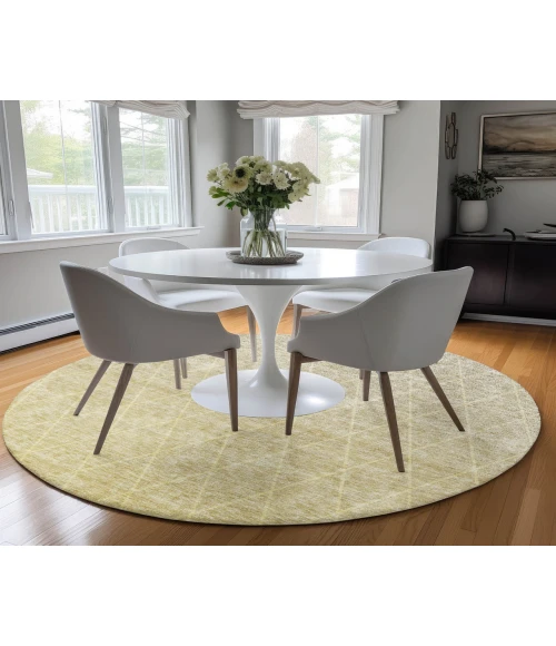 Dalyn Luxury Washable Lazio LZ2 Gold 8' x 8' Round Rug