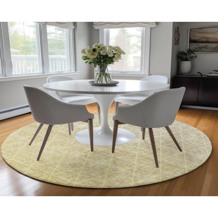 Dalyn Luxury Washable Lazio LZ2 Gold 8' x 8' Round Rug