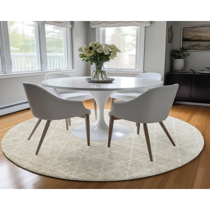 Dalyn Luxury Washable Lazio LZ2 Taupe 8' x 8' Round Rug