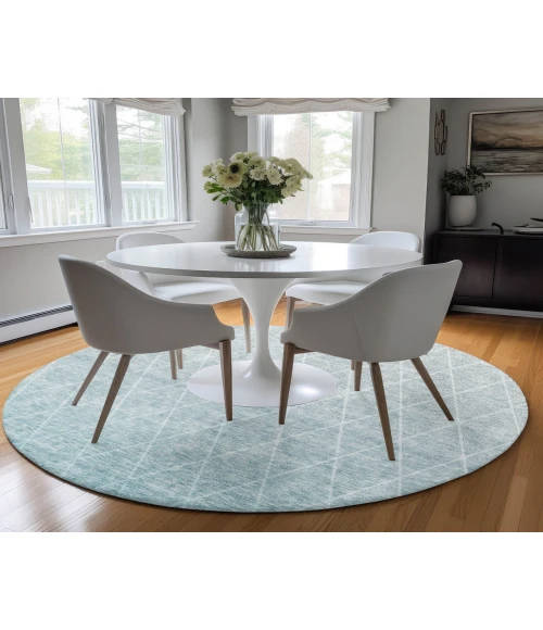 Dalyn Luxury Washable Lazio LZ2 Teal 8' x 8' Round Rug