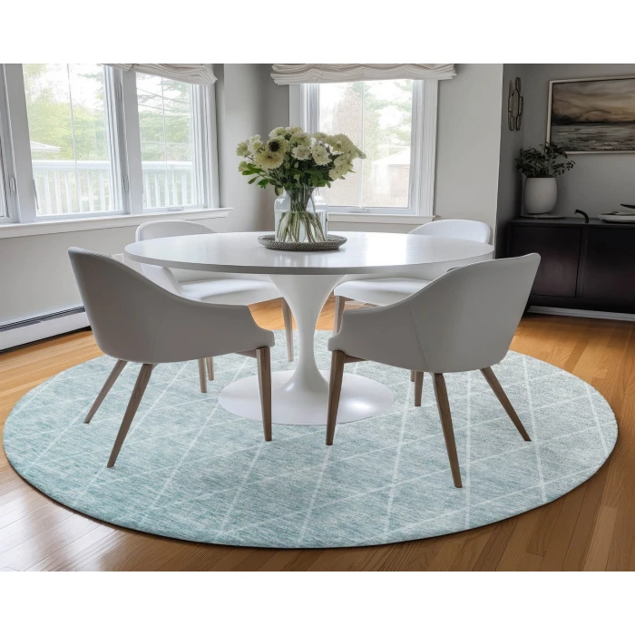 Dalyn Luxury Washable Lazio LZ2 Teal 8' x 8' Round Rug
