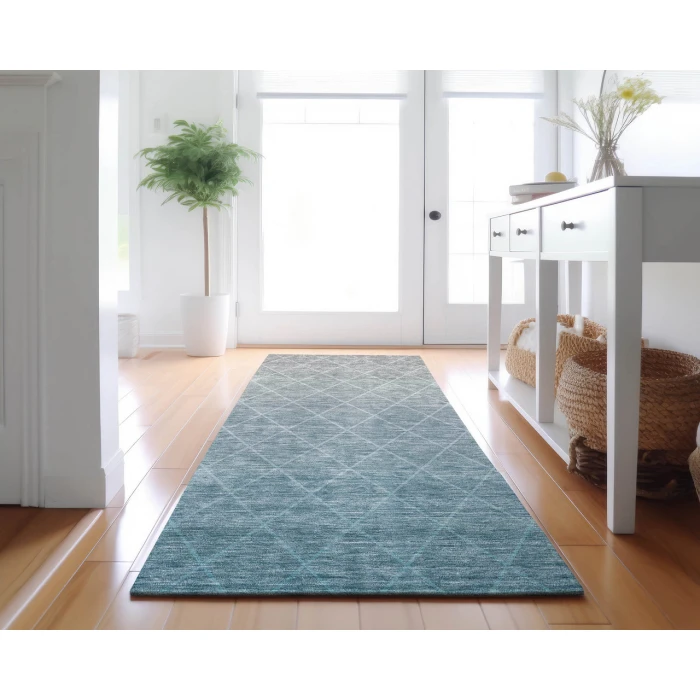 Dalyn Luxury Washable Lazio LZ2 Teal 2'3" x 7'6" Runner Rug