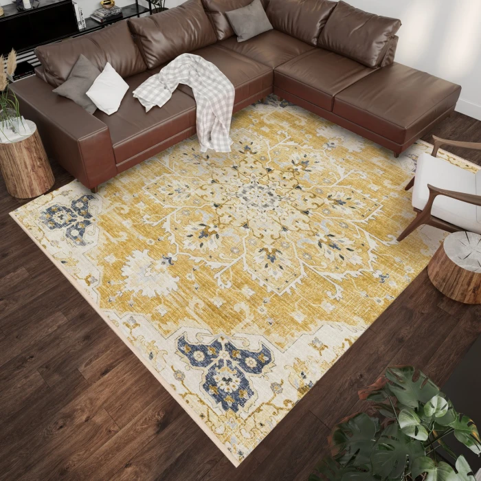 Dalyn Marbella MB3 Gold Area Rug 9 ft. X 13 ft. Rectangle