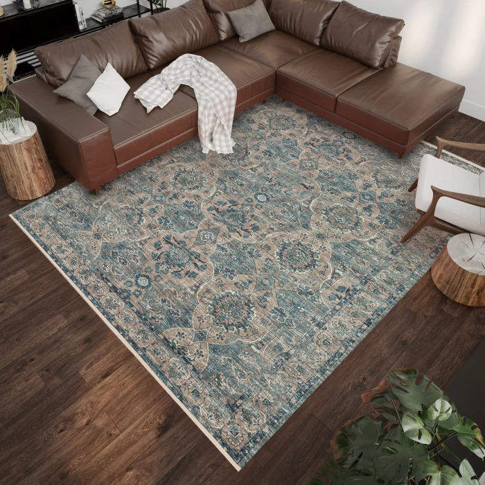 Dalyn Marbella MB5 Mineral Blue Area Rug 9 ft. X 13 ft. Rectangle