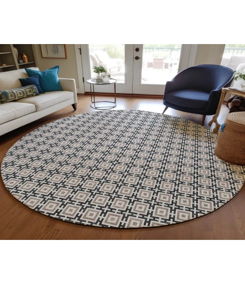 Dalyn Indoor/Outdoor Marlo MO1 Black Washable 4' x 4' Rug