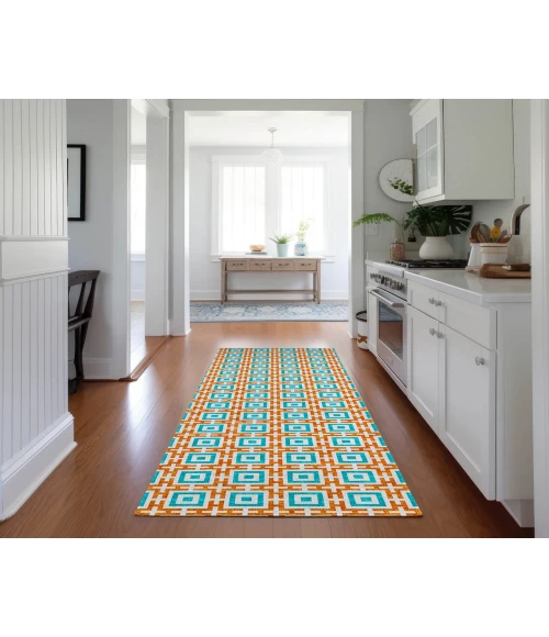 Dalyn Indoor/Outdoor Marlo MO1 Orange Washable 2'3" x 10' Rug