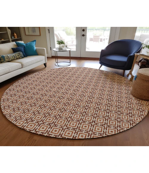 Dalyn Indoor/Outdoor Marlo MO1 Paprika Washable 4' x 4' Rug