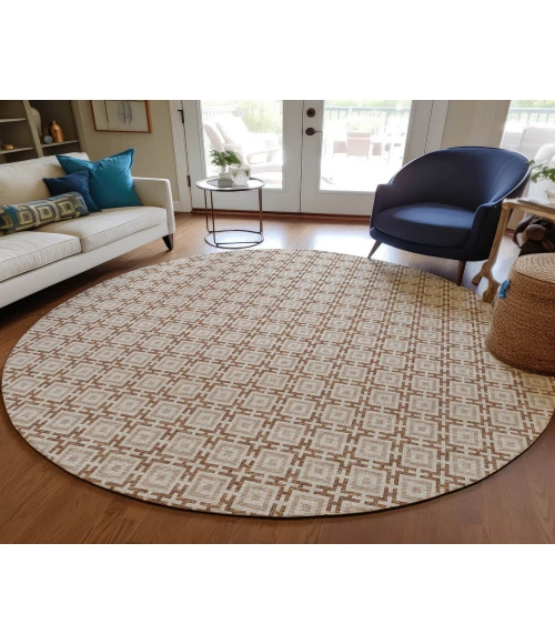 Dalyn Indoor/Outdoor Marlo MO1 Taupe Washable 4' x 4' Rug