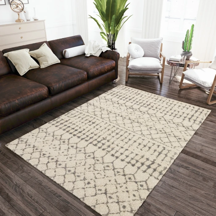 Dalyn Marquee MQ2 Ivory / Metal Area Rug 8 ft. X 10 ft. Rectangle
