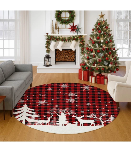 Dalyn Merry & Bright Red MY26 8ft. x 8ft. Rug