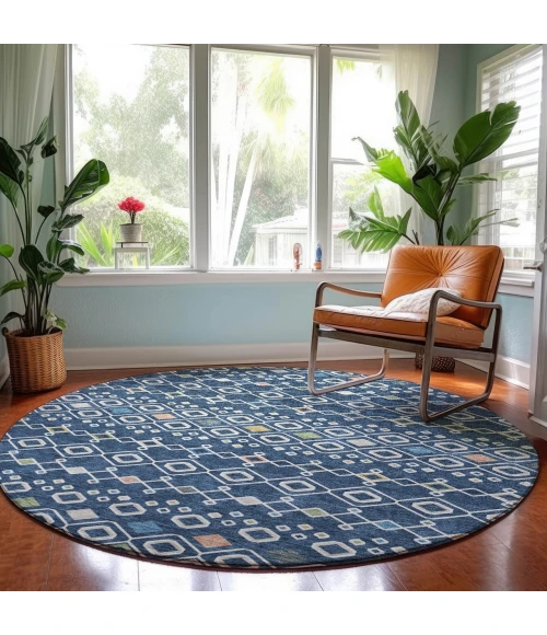 Dalyn Neo Blue NO12 8ft. x 8ft. Rug