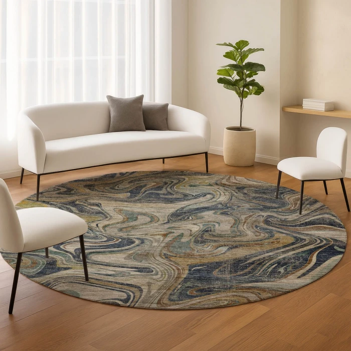 Dalyn Nexus Blue NX6 8ft. x 8ft. Round Rug