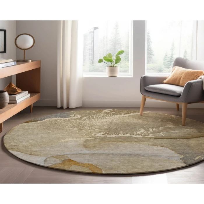 Dalyn Luxury Washable Odyssey OY10 Chocolate 8' x 8' Round Rug