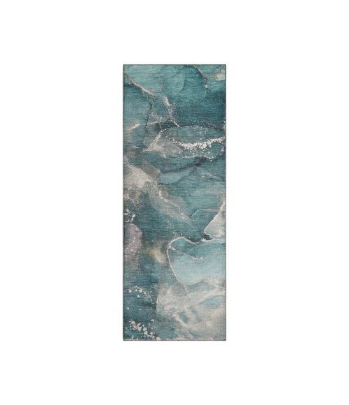 Dalyn Luxury Washable Odyssey OY11 Teal 2'3" x 7'6" Runner Rug