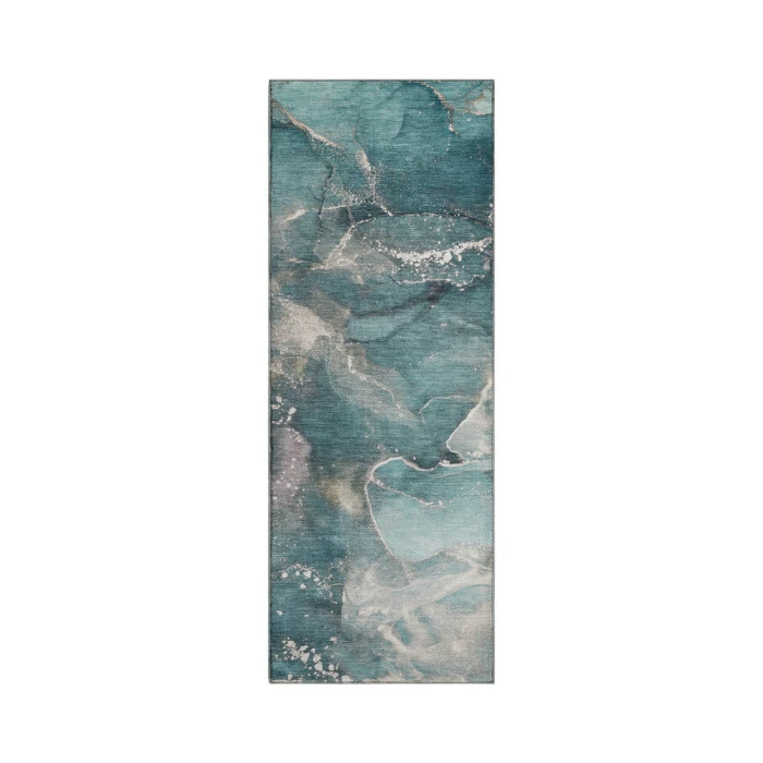 Dalyn Luxury Washable Odyssey OY11 Teal 2'3" x 7'6" Runner Rug