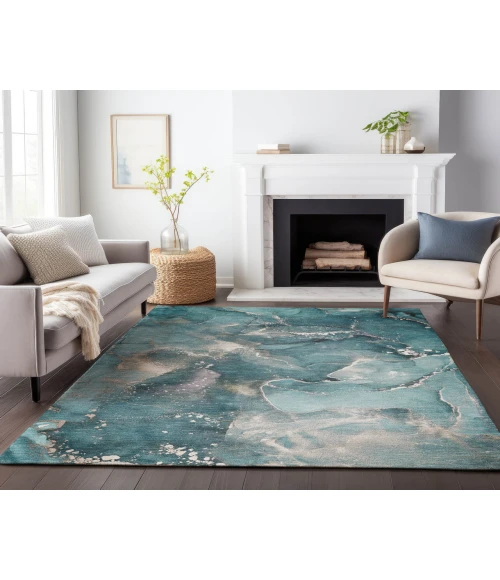 Dalyn Luxury Washable Odyssey OY11 Teal 8' x 10' Rug