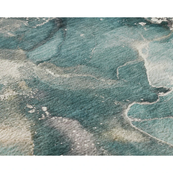 Dalyn Luxury Washable Odyssey OY11 Teal 2'3" x 7'6" Runner Rug