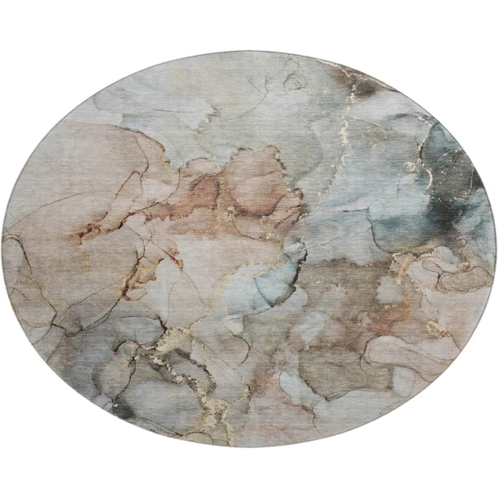 Dalyn Luxury Washable Odyssey OY12 Tan 8' x 8' Round Rug