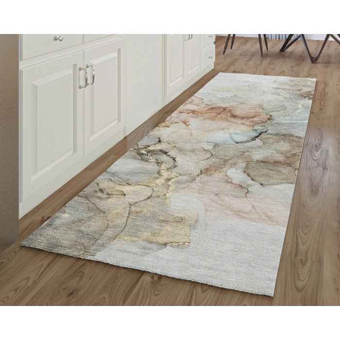 Dalyn Luxury Washable Odyssey OY12 Tan 2'3" x 7'6" Runner Rug